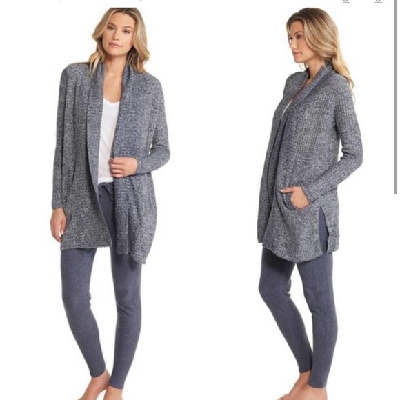 Barefoot Dreams Sweaters - Barefoot Dreams Cozychic Lite Montecito Circle Cardigan Size M Grey Style 494